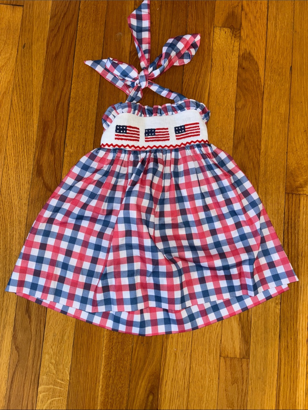 Lillie & Lilah American Flag Patriotic Halter Dress NWT